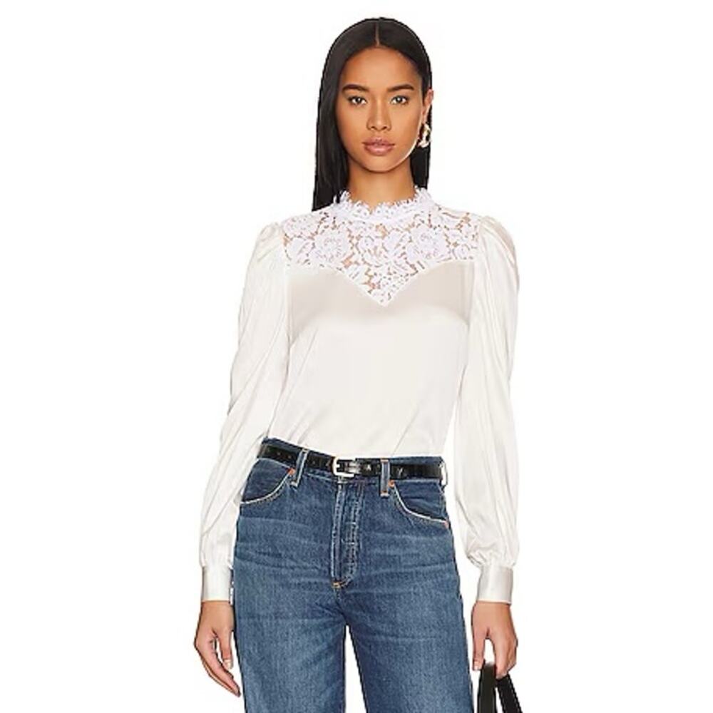 Generation Love Libby Lace Blouse White NWOT S